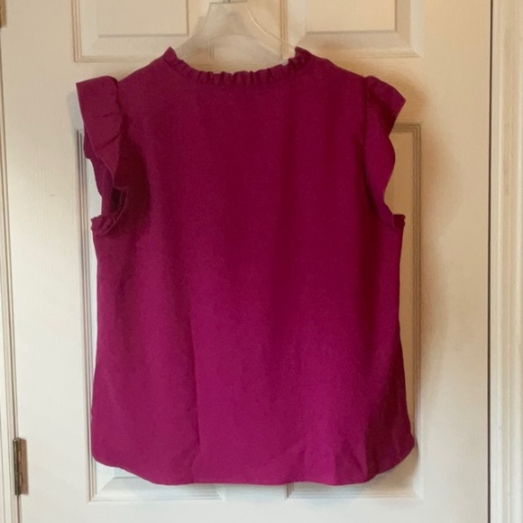 Shein Women’s Magenta V-Neck Flounce Sleeves Barbiecore Short Set Size X-Large - Picture 2 of 11